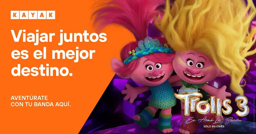 KAYAK y DreamWorks Trolls 3: Se Armó La Banda, te invitan a vacacionar fuera de lo común