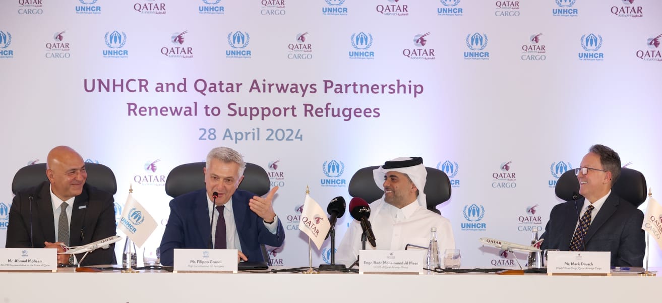 Qatar Airways renueva su asociación con ACNUR para apoyar a las comunidades necesitadas