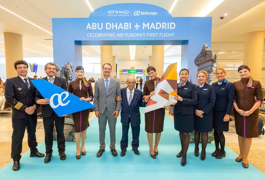 Etihad Airways y Air Europa celebran el hito del vuelo inaugural