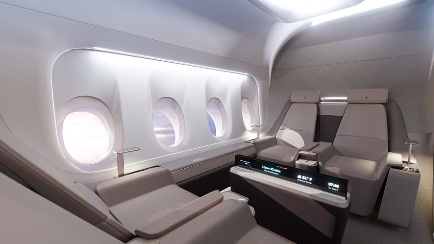 Natilus presenta un diseño interior revolucionario para el avión de pasajeros de ala combinada HORIZON