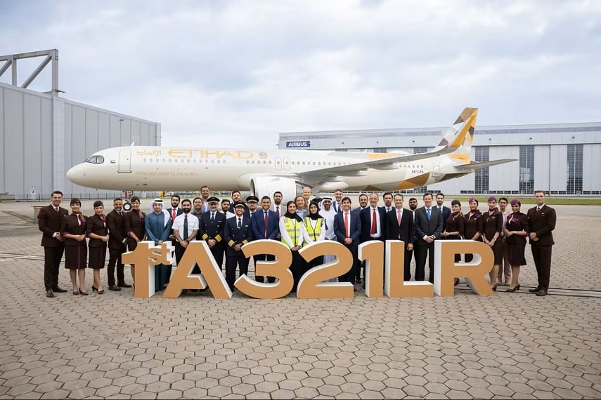 Etihad Airways recibe su primer avión Airbus A321LR