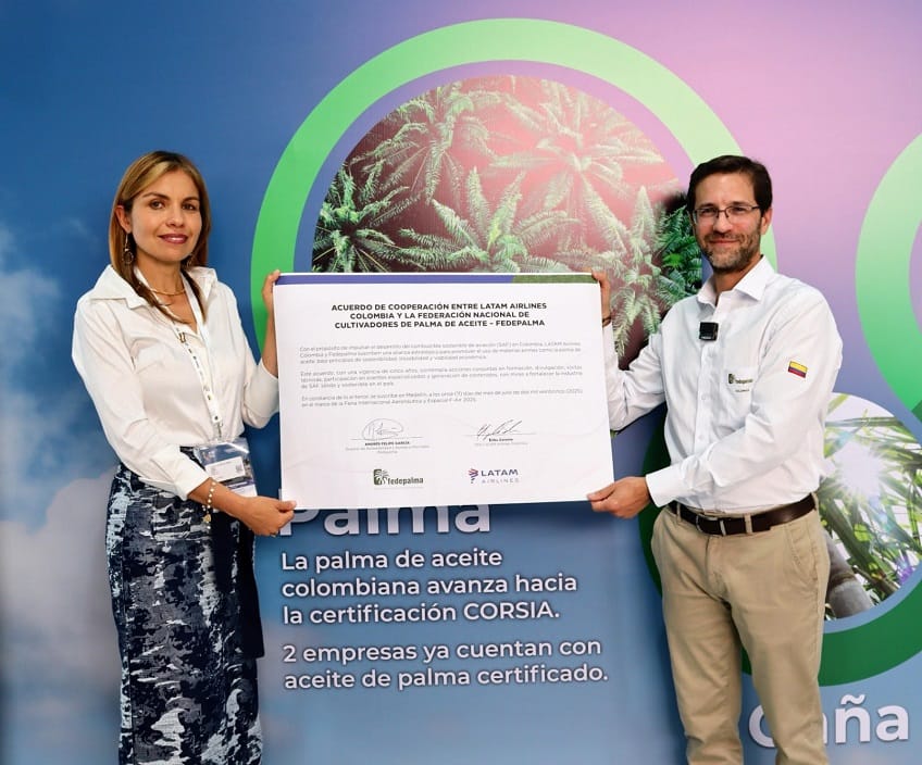 LATAM Airlines Colombia y Fedepalma se unen para impulsar el desarrollo de combustible sostenible de aviación en el país