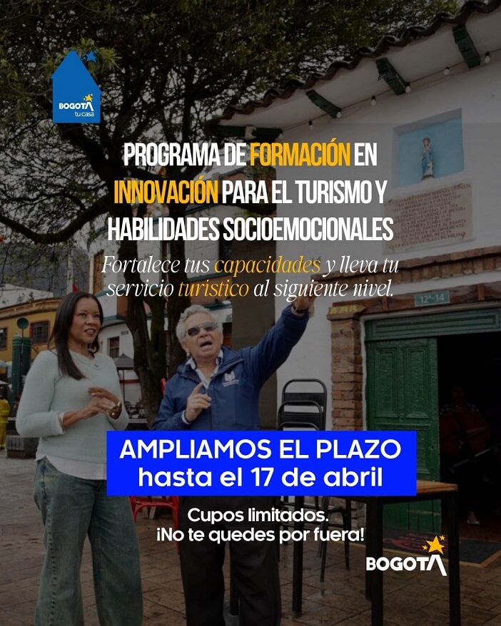 Bogotá fortalece a los prestadores turísticos con programa gratuito de 100 horas en innovación y servicio