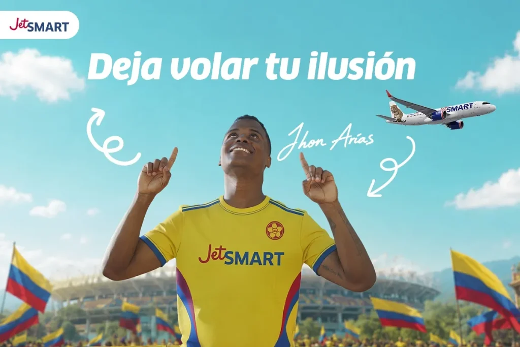 JetSMART anuncia a Jhon Arias como figura de su campaña mundialista “La ilusión de volar”